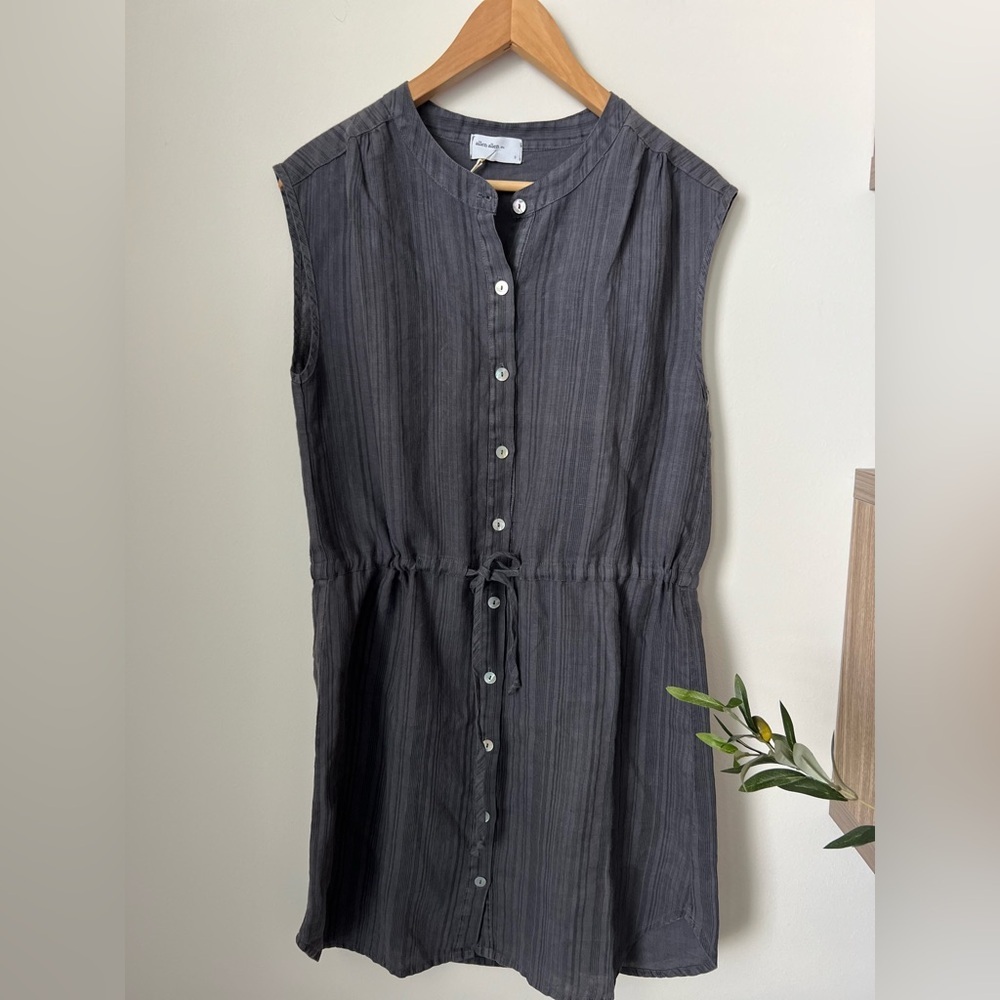 Allen Allen Linen Button Shirt Dress